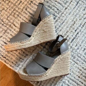 Gray Wedge Sandals
